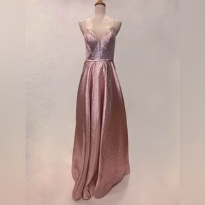La Femme pink sparkly Dress